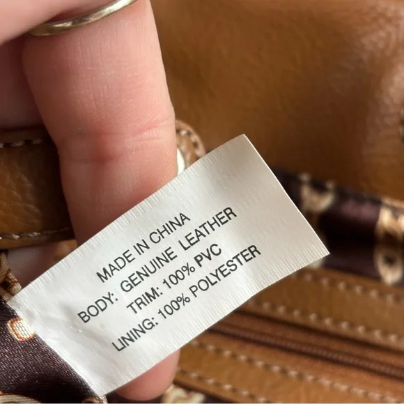 Tignanello Brown Leather Top Handle Satchel Purse Silver Hardware - Picture 11 of 11